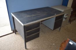 Industrial twin pedestal desk