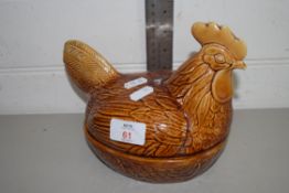 STAFFORDSHIRE CASSEROLE COVER SHAPED AS A HEN