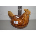 STAFFORDSHIRE CASSEROLE COVER SHAPED AS A HEN