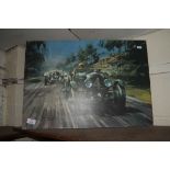 PRINT OF VINTAGE RACING CARS