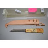 SMALL JAPANESE DAGGER IN LEATHER CASE AND ORIGINAL BOX