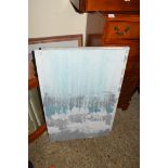 TWO ABSTRACT CANVAS PAINTINGS, EACH APPROX 61 X 91CM