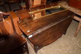 OAK OVAL GATELEG TABLE, WIDTH APPROX 128CM