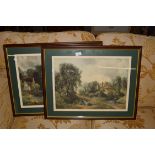 PAIR OF FRAMED PRINTS, SIGNED IN PENCIL TO MARGIN, EACH FRAME WIDTH APPROX 67CM