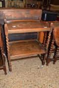 OAK TEA TROLLEY WITH BARLEY TWIST SUPPORTS, WIDTH APPROX 60CM