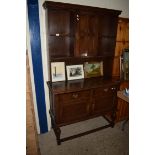 20TH CENTURY ARTS & CRAFTS STYLE DRESSER, WIDTH APPROX 115CM