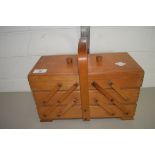 WOODEN EXTENDING BOX WITH VARIOUS TRAYS