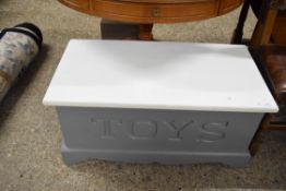 PAINTED TOY CHEST, LENGTH APPROX 92CM