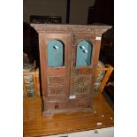 SMALL DECORATIVE WALL CUPBOARD, APPROX 53CM MAX WIDTH