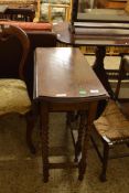 OAK BARLEY TWIST DROP LEAF TABLE, WIDTH APPROX 73CM