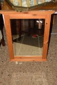 PINE FRAMED WALL MIRROR, WIDTH APPROX 56CM MAX