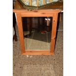 PINE FRAMED WALL MIRROR, WIDTH APPROX 56CM MAX