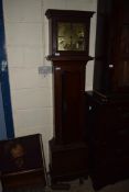 EARLY 19TH CENTURY OAK CASED LONGCASE CLOCK, THE FACE WITH GILT ROMAN CHAPTER RING INSCRIBED "ROB