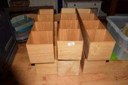 SIX SMALL STORAGE BOXES, EACH LENGTH APPROX 60CM