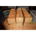 SIX SMALL STORAGE BOXES, EACH LENGTH APPROX 60CM