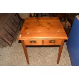 SMALL SQUARE TABLE WITH DRAWERS BENEATH, APPROX 70CM
