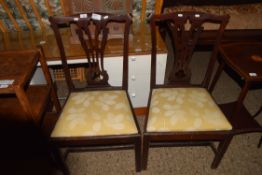 PAIR OF UPHOLSTERED DINING CHAIRS