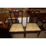 PAIR OF UPHOLSTERED DINING CHAIRS