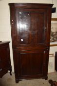 FULL HEIGHT 19TH CENTURY STAINED WOOD CORNER CUPBOARD, APPROX 96CM WIDE MAX