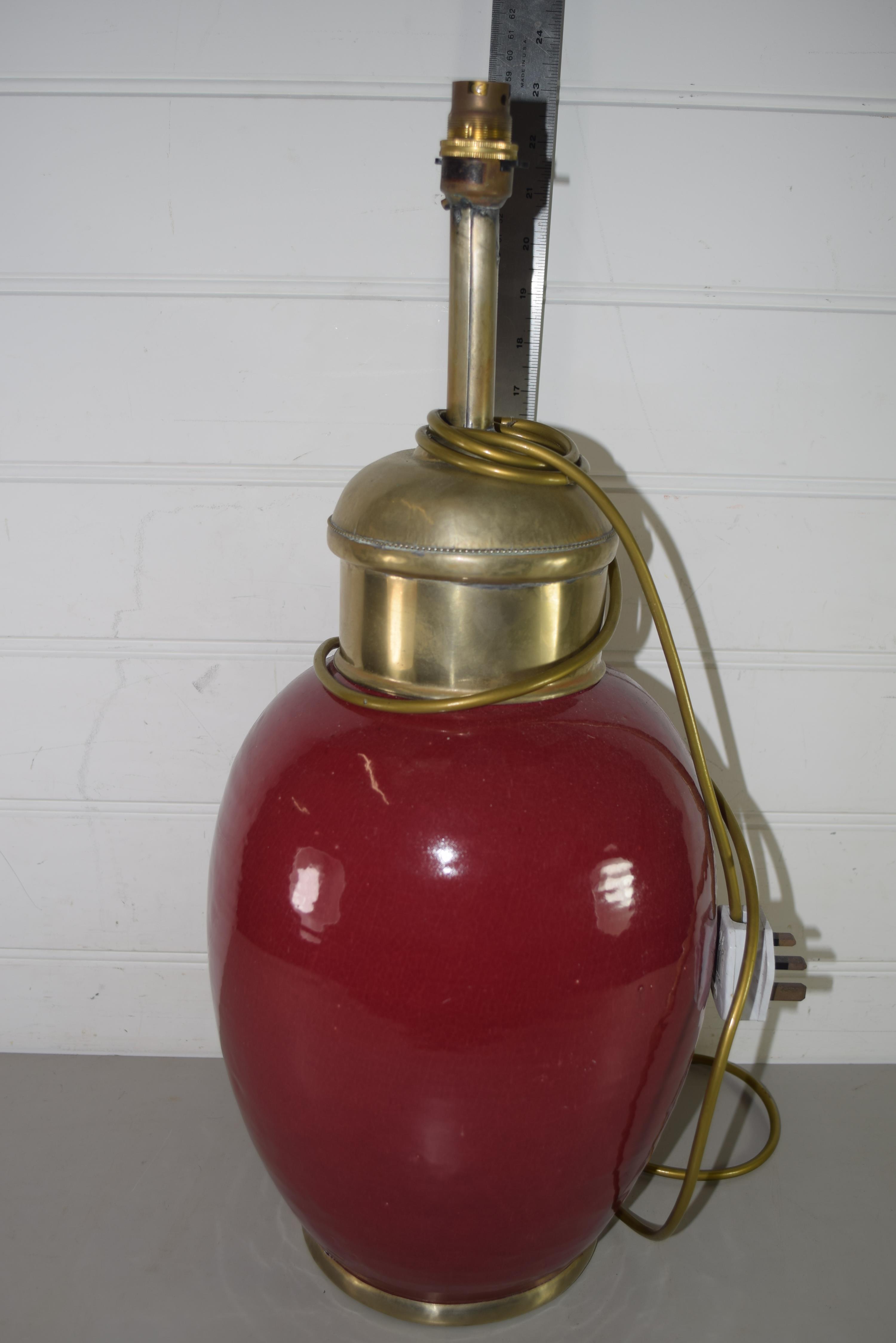 POTTERY FLAMBE TABLE LAMP