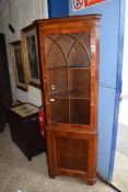 REPRODUCTION ASTRAGAL GLAZED CORNER DISPLAY CABINET, WIDTH APPROX 66CM MAX