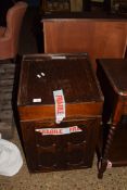 EARLY TO MID 20TH CENTURY CHILD'S LIFT TOP DESK WITH CUPBOARD BENEATH, WIDTH APPROX 43CM