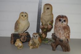 WOODEN MODELS OF OWLS