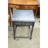 OAK JOINTED SQUARE TABLE, APPROX 45CM