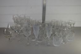 TRAY CONTAINING CUT GLASS WARES