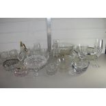 BOX CONTAINING CUT GLASS WARES, FRUIT BOWLS, WINE GLASSES ETC