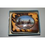 SMALL TORTOISESHELL TYPE PURSE INSET WITH A PICTURE OF AMSTERDAM