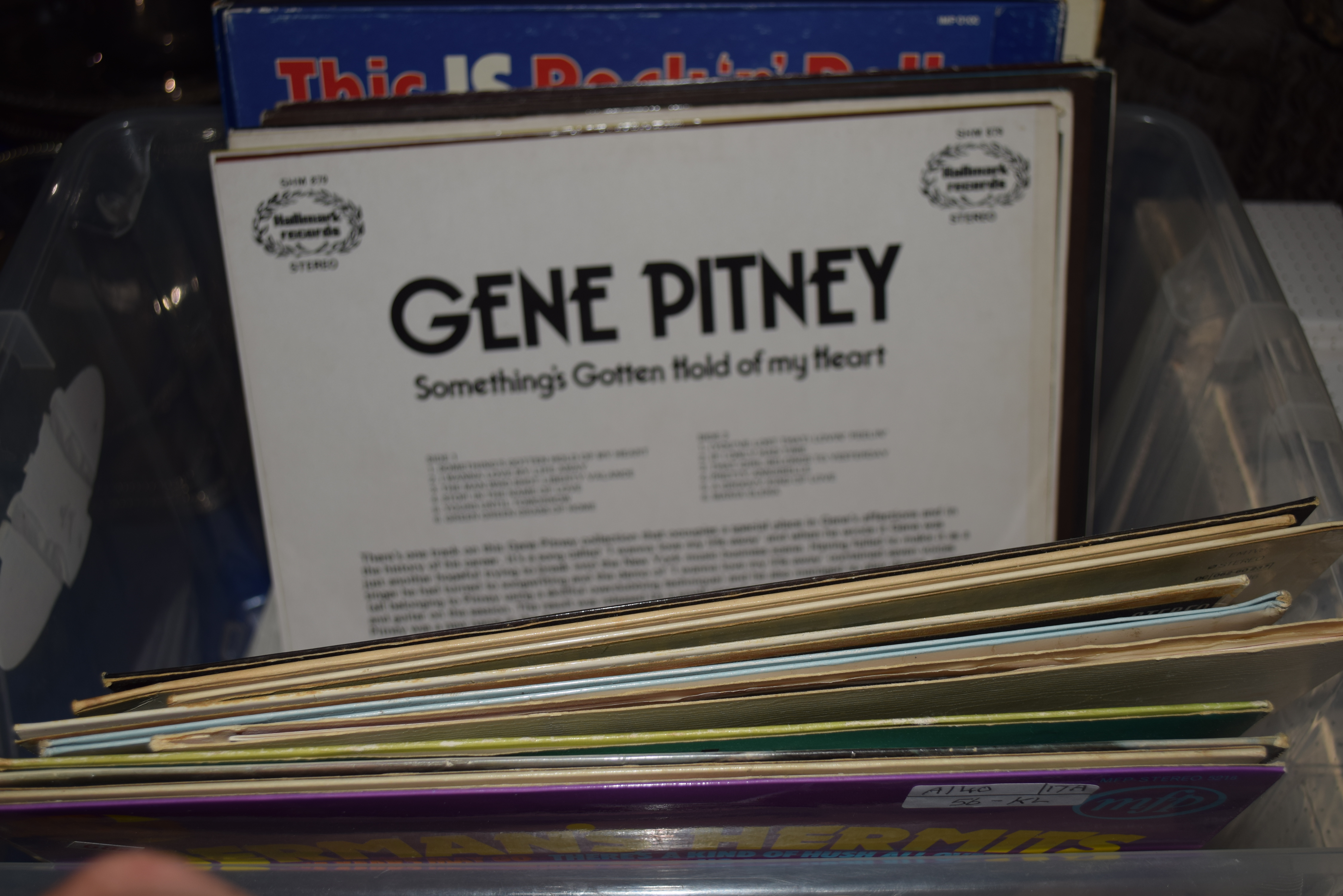 PLASTIC BOX CONTAINING LPS, MAINLY POP MUSIC, ELVIS PRESLEY, JOHN DENVER ETC - Image 3 of 4