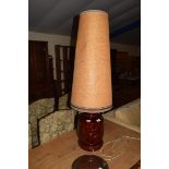 STUDIO POTTERY LAMP BASE AND SHADE, TOTAL HEIGHT APPROX 118CM
