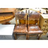 PAIR OF LEATHER UPHOLSTERED CHAIRS