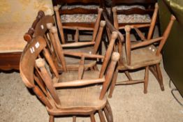 SET OF SIX CHILD'S DINING CHAIRS, EACH HEIGHT APPROX 66CM