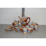 JAPANESE PORCELAIN TEA SET AND QTY OF GLASS WARES