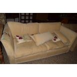 GOOD QUALITY MODERN THREE-SEATER SOFA WITH SCATTER CUSHIONS