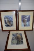 PRINTS OF OWLS BY JAMES SMYTH, LIMITED EDITION, SIGNED BY ARTIST TO MOUNT 95/100