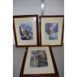 PRINTS OF OWLS BY JAMES SMYTH, LIMITED EDITION, SIGNED BY ARTIST TO MOUNT 95/100