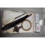 CUT-THROAT RAZOR, BUTTON HOOK ETC