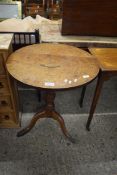 STAINED WOOD CIRCULAR TABLE, APPROX 63CM DIAM