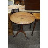 STAINED WOOD CIRCULAR TABLE, APPROX 63CM DIAM