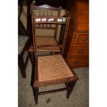 TWO VARIOUS CANE SEATED DINING CHAIRS