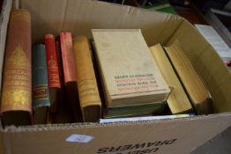 BOX CONTAINING VARIOUS VINTAGE AND OTHER BOOKS INCLUDING BINDINGS