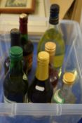 BOX CONTAINING WINES AND SHERRIES