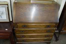 OAK DROP FRONT BUREAU WITH PART FITTED INTERIOR, WIDTH 84CM