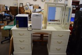 PAINTED WOOD STYLE DRESSING TABLE AND MIRROR