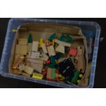 ONE BOX OF WOODEN BRIO TYPE TRAIN SET