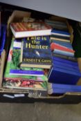 BOX OF MIXED BOOKS INCLUDING MASONIC YEAR BOOKS ETC