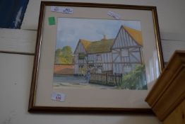 SMALL WATERCOLOUR, SIGNED JOHN NEWMAN, OF A COUNTRY PUB, APPROX 26 X 28CM